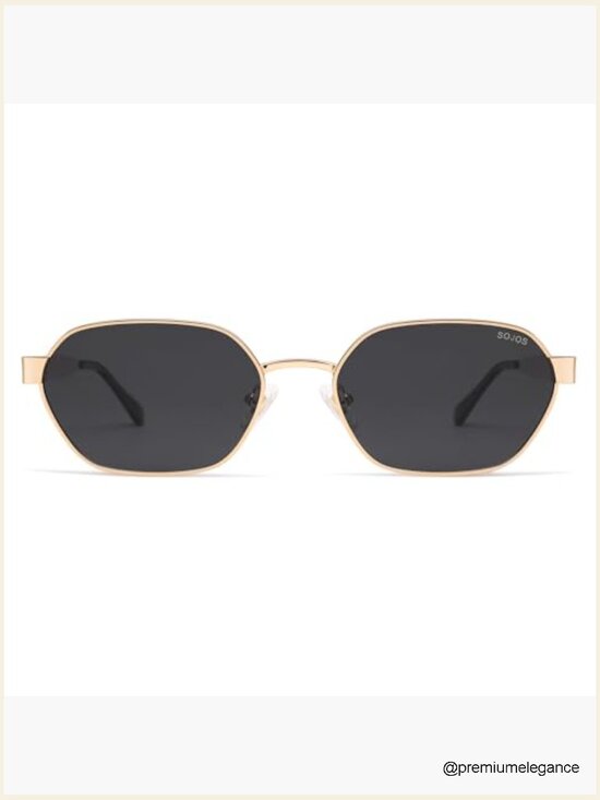 Polarized Hexagon Sunglasses with UV400 Protection Retro Rectangle Shades